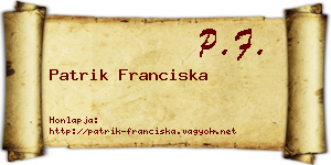 Patrik Franciska névjegykártya